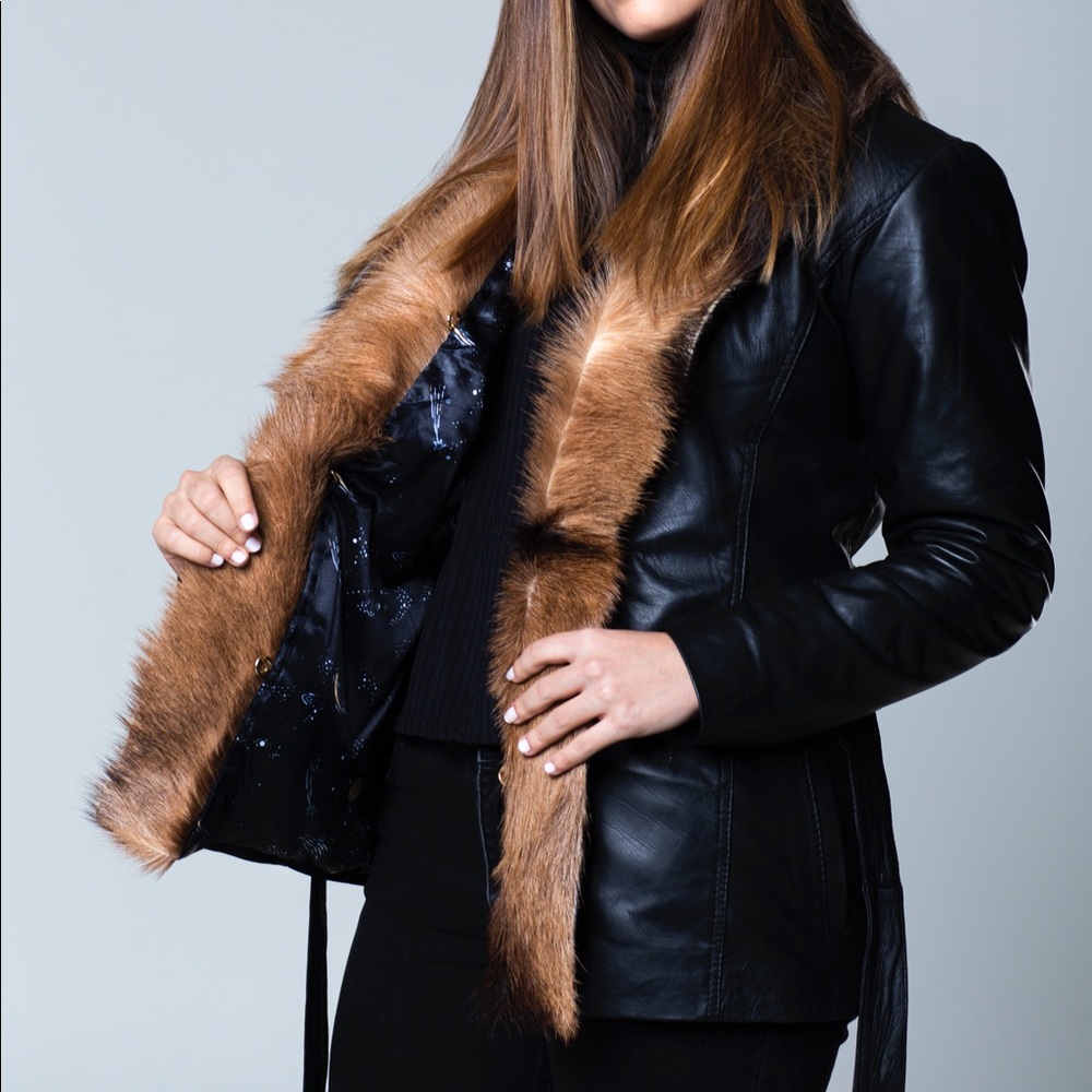 Black leather jacket